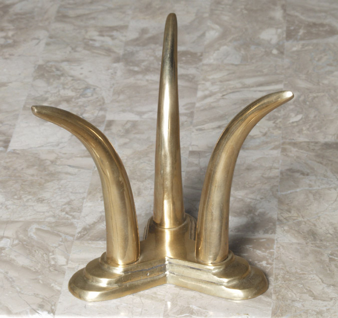 0062 - Tusk Sphere Holder  Brass