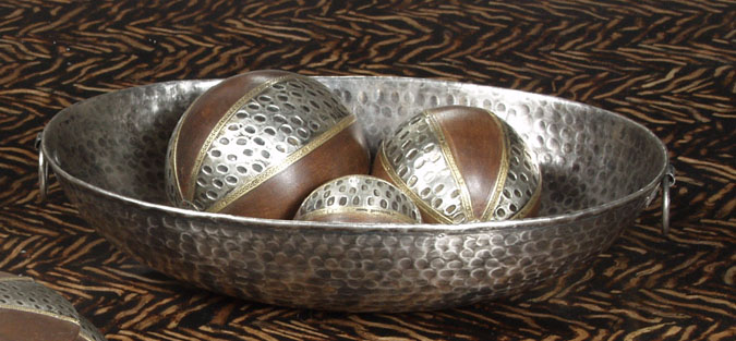 125-0305 - Oval Bowl, Silver Metal Finish
