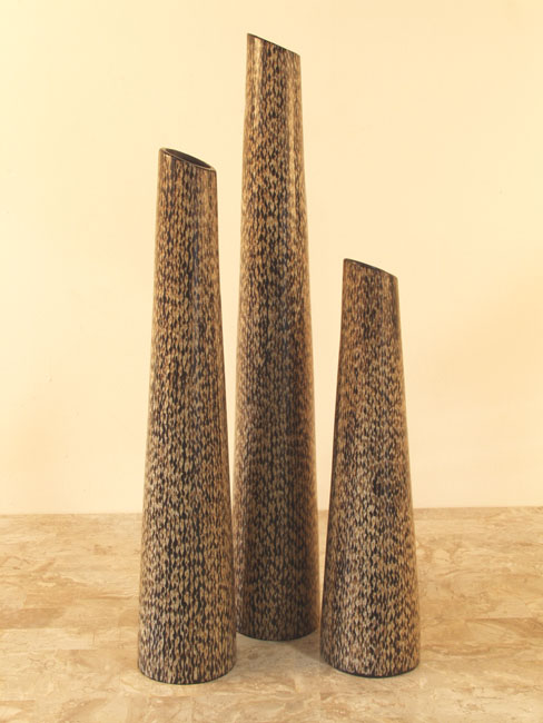 130-9489 - Flute Vase, Medium, Wild Pearl Vine