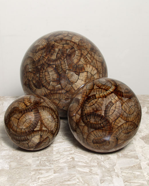 134-0042 - 7.5 In. Sphere, Cracked Bamboo Finish