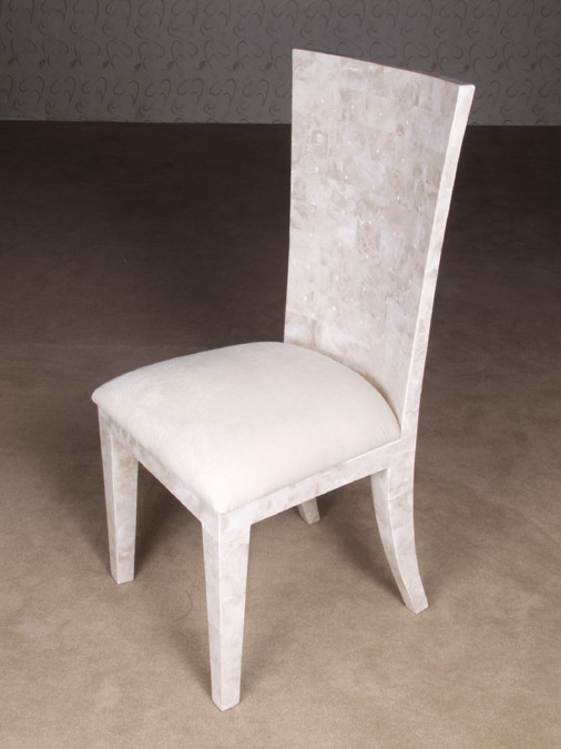 14-5020 - Polka Dots Chair, Beige Fossil Stone with White Ivory Stone