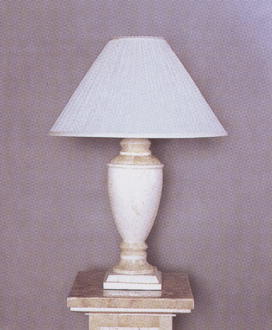 15-0650 - Prescott Lamp Beige Fossil with White Ivory Stone Wired No Shade