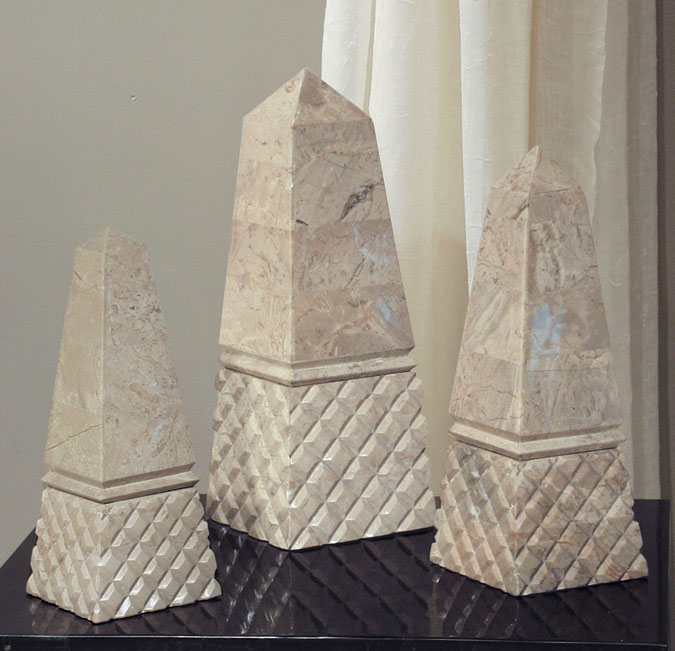 16-0166 - Diamond Obelisk Box, Medium, Cantor Stone