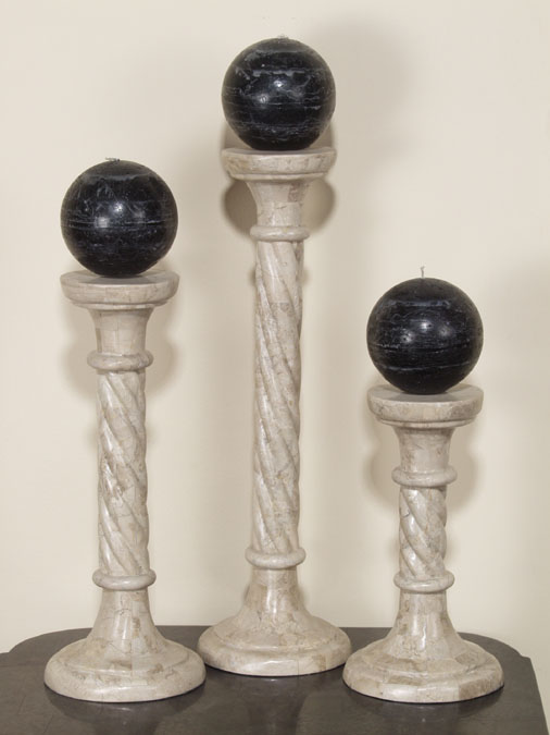 16-0453 - Twisted Rope Candleholder, Large, Cantor Stone