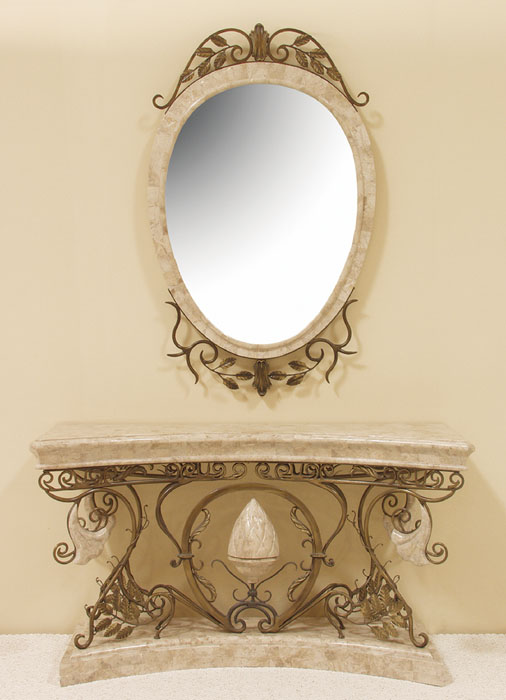 16-1421 - Trumpet Vine Oval Mirror Frame, Cantor Stone (mirror included)