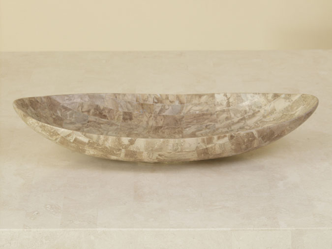 16-9104 - Oval Shaped Bowl, Small, Cantor Stone