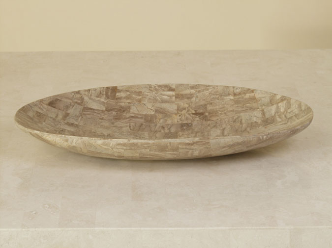 16-9105 - Oval Shaped Bowl, Large, Cantor Stone