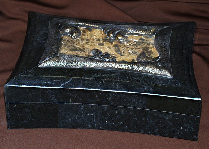 17-0145 - Priscilla Box  Black Stone with Snakeskin Stone