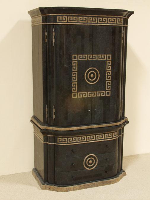 17-2856A - Aristotle Armoire - TOP, Black Stone with Snakeskin Stone