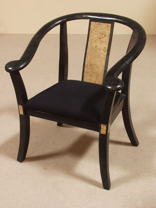 17-5000 - Lito Chair, Black Stone with Snakeskin Stone (Frame only)