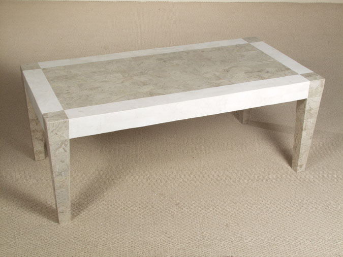 23-1458 - Cube Rectangular Cocktail Table, Cantor Stone with White Ivory Stone