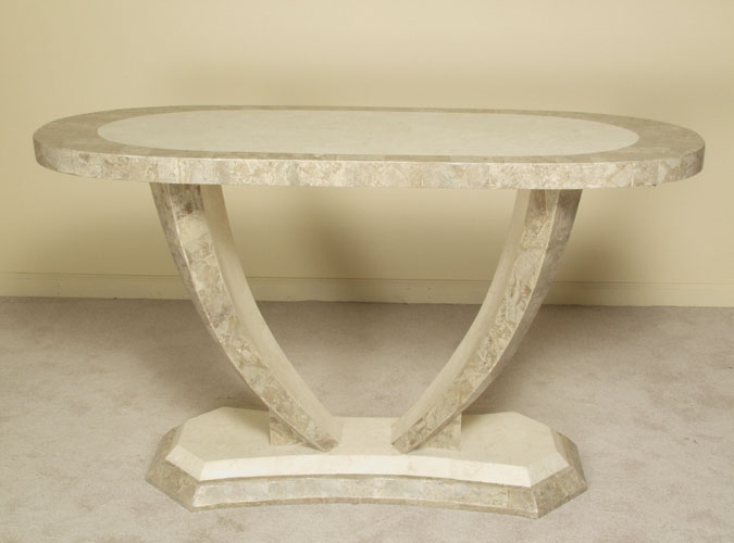 23-2765 - Vanessa Console Table, Cantor Stone with White Ivory Stone