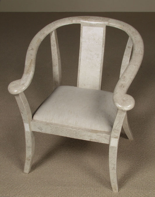 23-5000 - Lito Chair, with cushion, Cantor Stone with White Ivory Stone