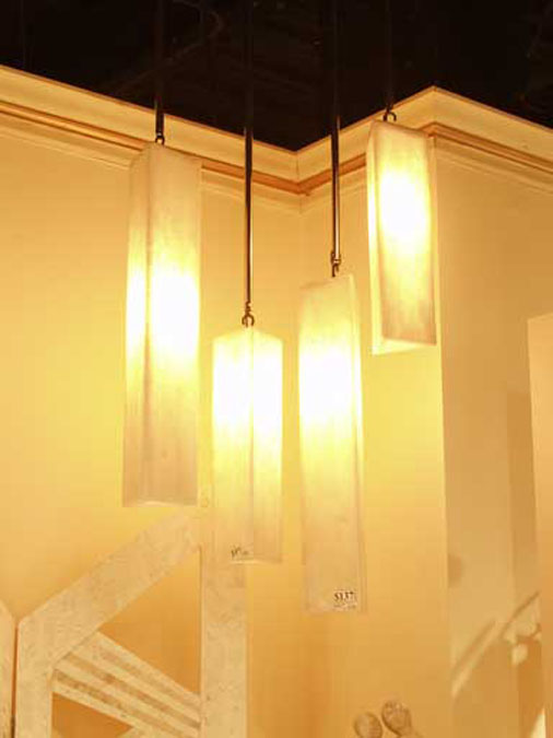 38-0685 - 20 In. Triangle Hanging Lamp, Crystal Stone