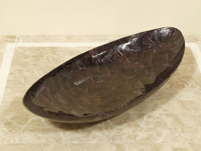 40-9104 - Oval Shaped Bowl, Sm, Cracked Violet Oyster Shell