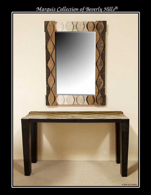 401-1840 - Curves Mirror Frame, Black Stone/Light & Dark Snakeskin Stone/Light & Dark Woodstone/Light & Dark Cantor Stone/Crystal Woodstone/Beige Fossil Stone/Lt Grey Agate Stone/White Ivory Stone/Grey Stone Finish