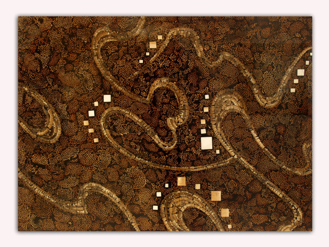 407-8635 - Artistry Wall Art Decor, Coco Roots/Cracked Bamboo/Honeycomb/Cantor Stone Finish