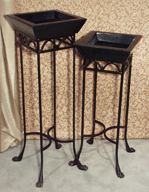 57-020-CHP - Crown - High Planter on an Iron Stand Black Stone (Bronze Finish)