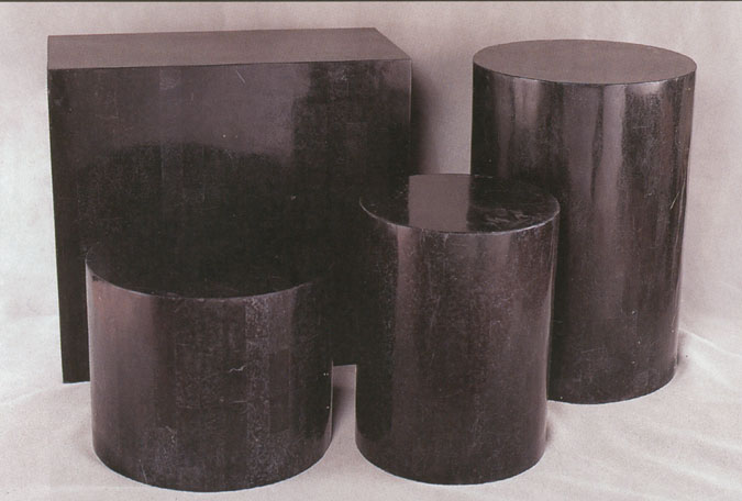 57-0853 - Dining Table Base Rectangle Black Stone Smooth