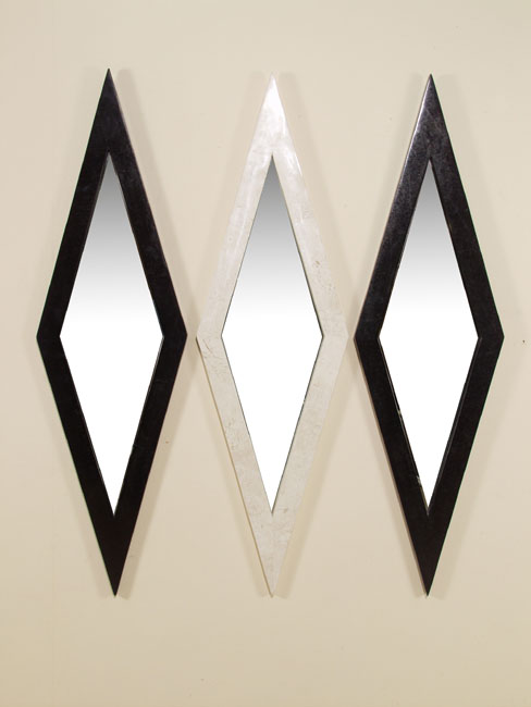 57-2641 - Diamond Mirror Frame, Black Stone