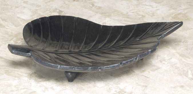 57-4200 - Decorative Leaf Plate, Black Stone