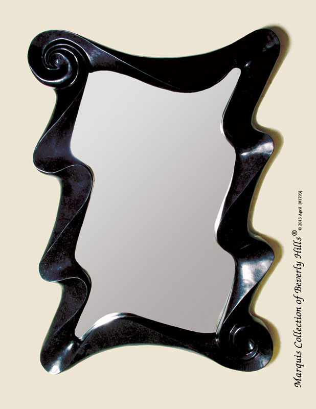 57-5601 - Wave Mirror Frame, Black Stone