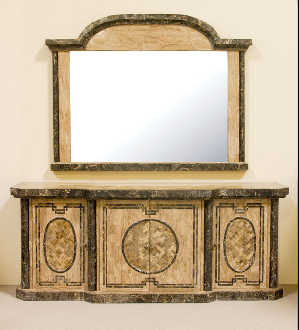 581-2804 - Imperial Mirror Frame, Woodstone with Snakeskin Stone (Mirror Included)