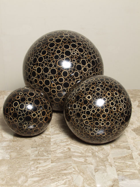614-0042.10 - 10.5 In. Sphere, Thin Bamboo Circles Finish
