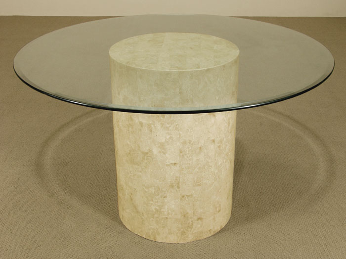 64-0854 - Round Dining Table Base, Beige Fossil, Smooth