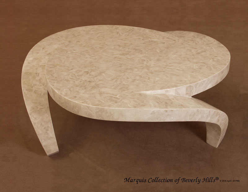 64-2551 - Hurricane Cocktail Table, Beige Fossil Stone