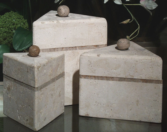 68-0130 - Priszm Box 5.0 Short Mactan Stone with Wood Stone Trim [formerly #6830]