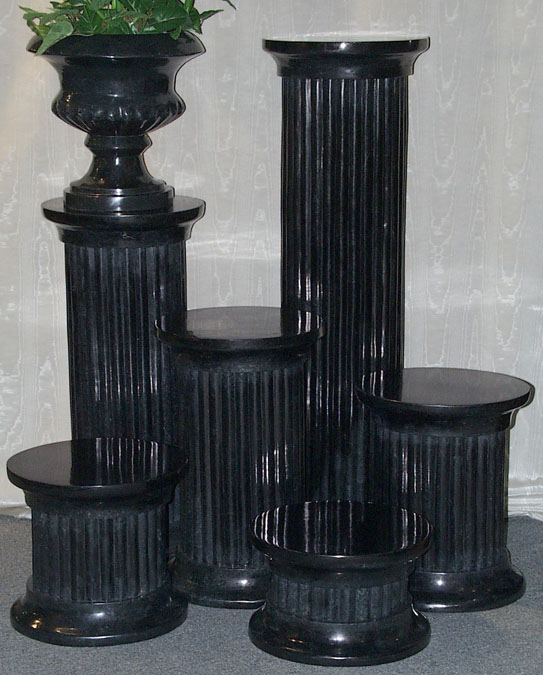 7-57-0-35-29 - 29 In. High Column Pedestal, Black Stone