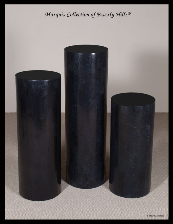 7-57-0-50-36 - 36 In. Black Stone Round Smooth Pedestal