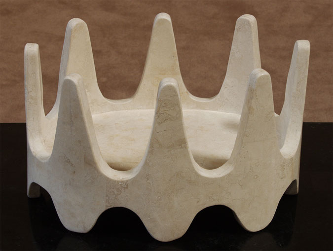 71-0319 - Crown Bowl, White Ivory Stone