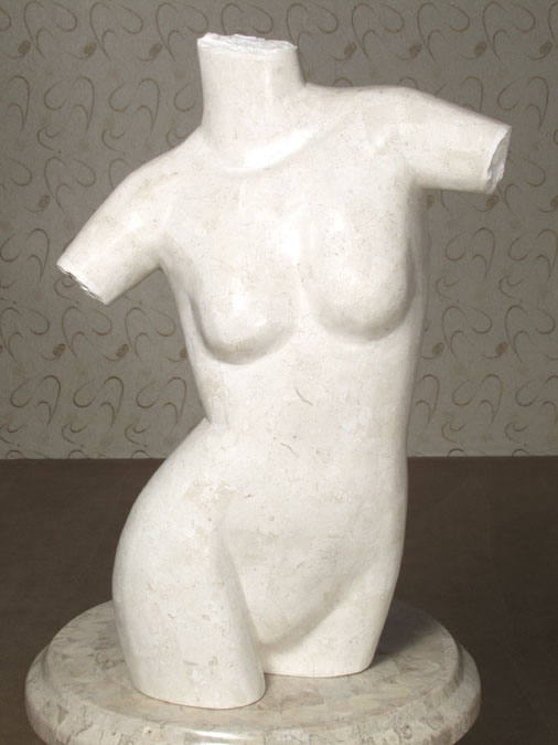 71-0501 - Female Body Sculpture White Ivory Stone  All Smooth