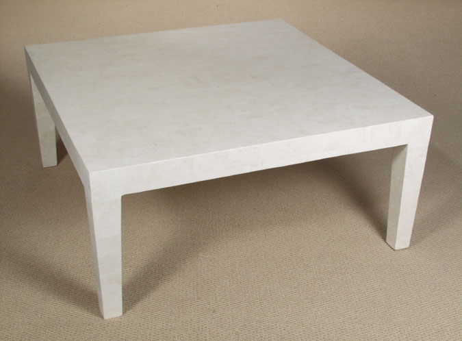 71-1457 - Cube Square Cocktail Table, White Ivory Stone