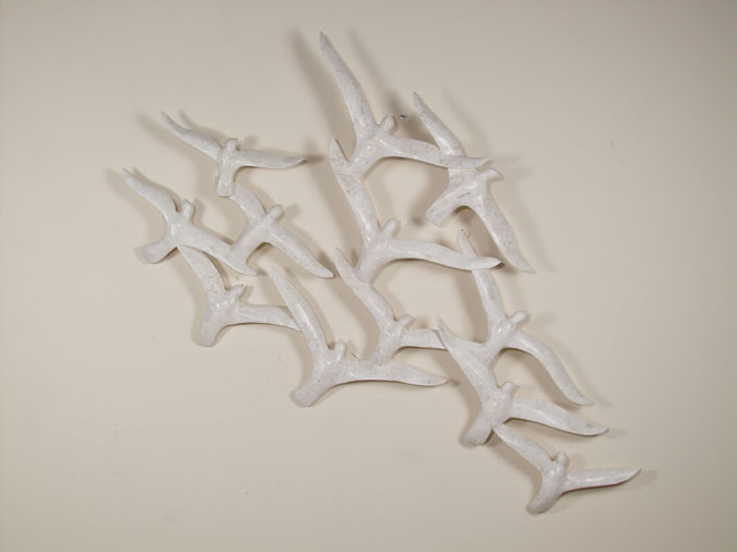 71-3456 - Flock of Birds Wall Art, Solid White Ivory Stone