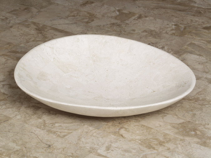 71-4201 - Egg Shaped Dish, Small, White Ivory Stone