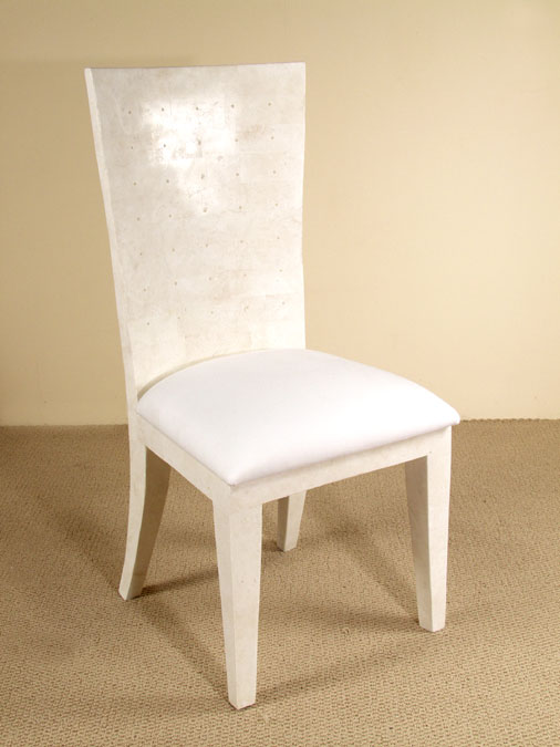 15-5020 - Polka Dots Chair, White Ivory Stone with Beige Fossil Stone