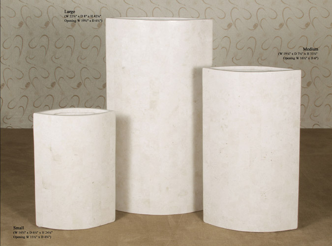 71-7509 - Avalon Floor Vase, Medium, White Ivory Stone