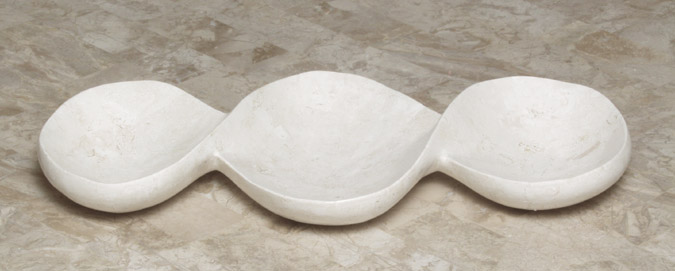 71-9115 - Twisted Candy Dish, White Ivory Stone