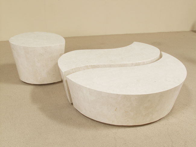 71-2182 - Hampton Side Table, White Ivory  Stone