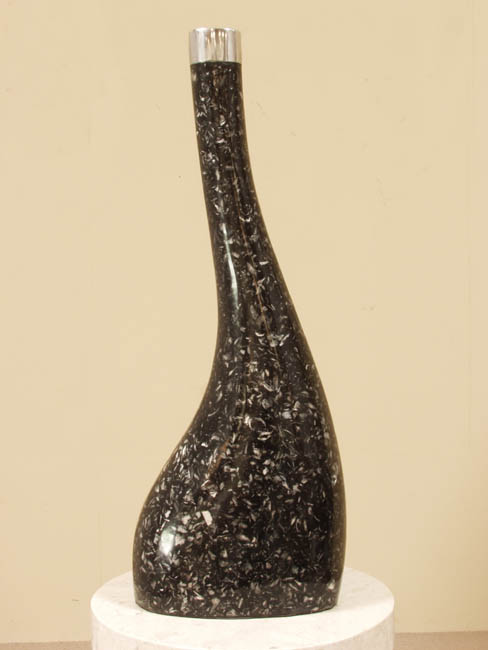 781-9427 - Formoso Vase, Crushed White Capiz Shell with Stainless Finish