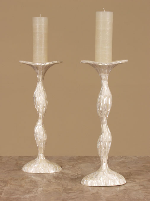 88-0464 - Sway Candleholder, Trocca Shell Finish (Set of 2)