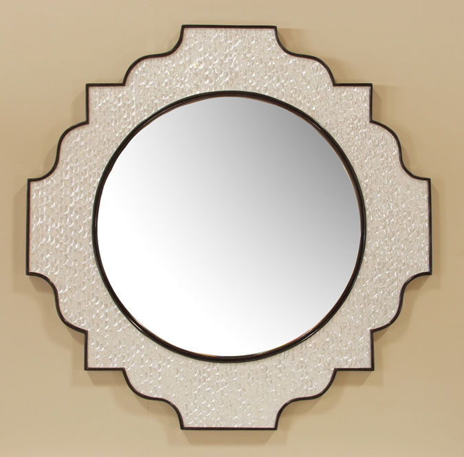 882-5630 - Showcase Mirror Frame, Trocca Shell with Black Stone Finish