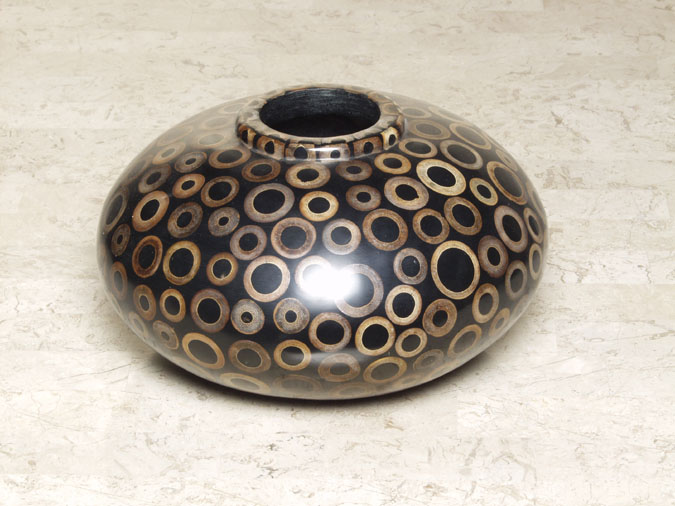 90A-9331 - Deco Vase, Bamboo Circle Slice
