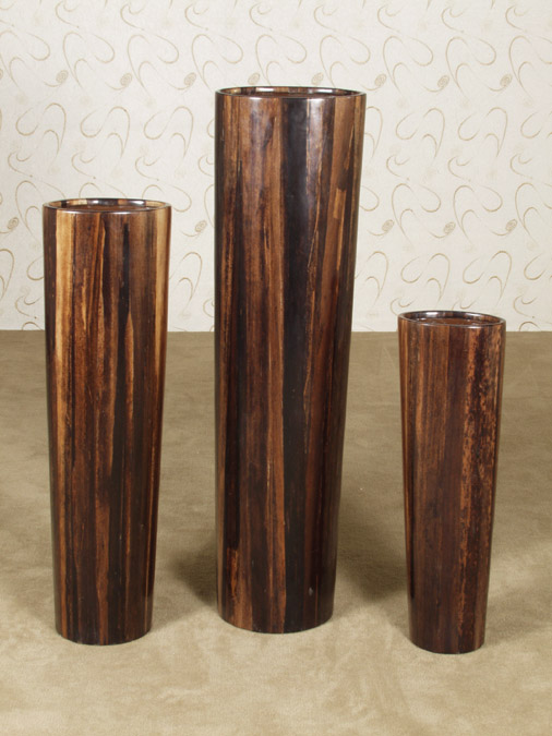 96-9391 - Rain Forest Vase - 26 In. High, Dark Banana Bark