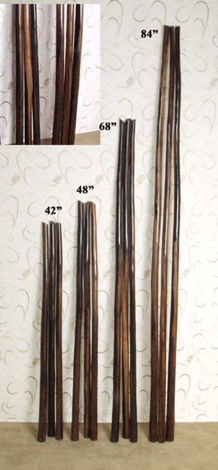 96-9571 - Decorative Poles - 44 In. High (Set of 3), Dark Banana Bark