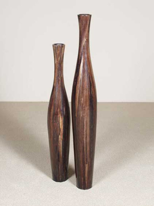 96-9415 - Eva Vase, Tall, Dark and Light Banana Bark
