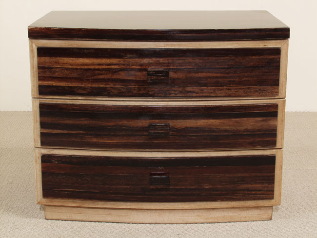 961-6502 - Bonsoir Nightstand, Dark Banana Bark with Honeycomb Cane Leaf